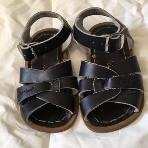 Black salt water sandals